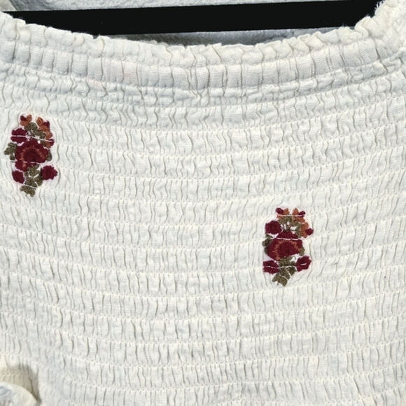 Free People Women’s Dress Boho Festival Embroidered Off-Shoulder Smocked Size S - Picture 8 of 14
